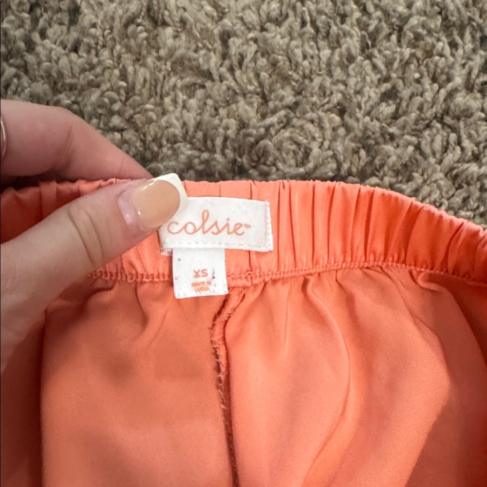 Colsie Coral Lace Trim Pajama Set - Picture 8 of 9